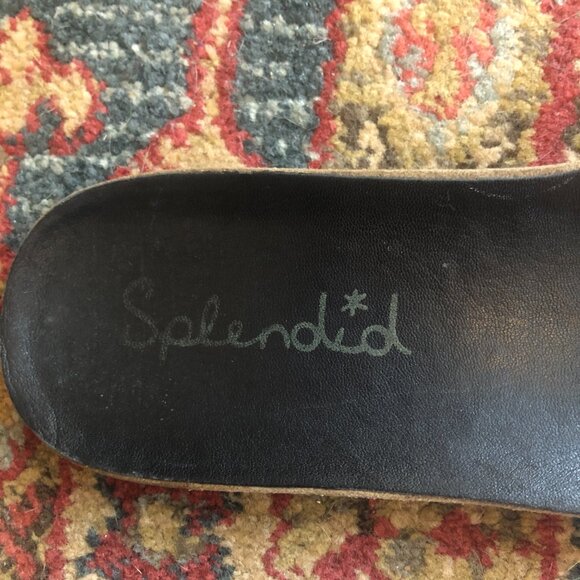 Splendid Leather Flat, Slide Sandals, Black, Women's Size 8 - Picture 5 of 12